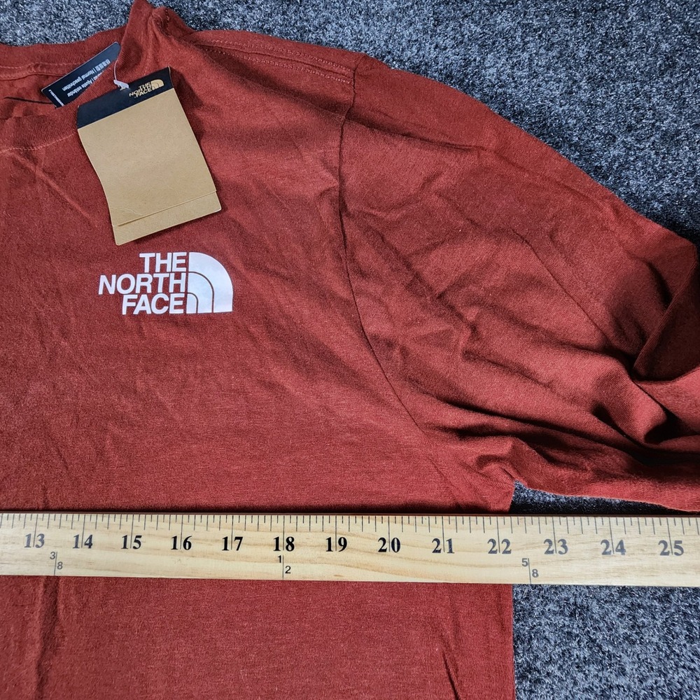 NWT The North Face Long Sleeve T-Shirt Mens L Rust Orange Graphic Sleeve Logo - Picture 5 of 6